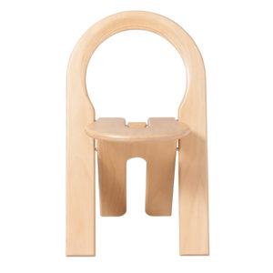 Chaise TS coloris naturel, vue de face dépliée, création Roger Tallon Sentou Edition