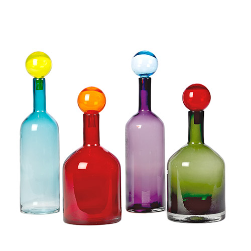 Bouteilles Cosmos en verre multicolore, Sentou