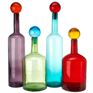 Bouteilles Cosmos format XXL en verre multicolore, Sentou