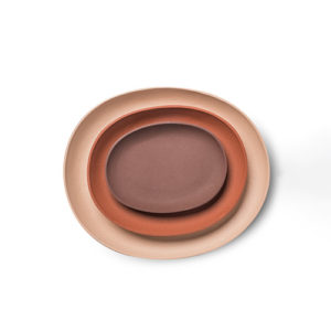 Set de 3 plateaux Saturne Marron Sentou