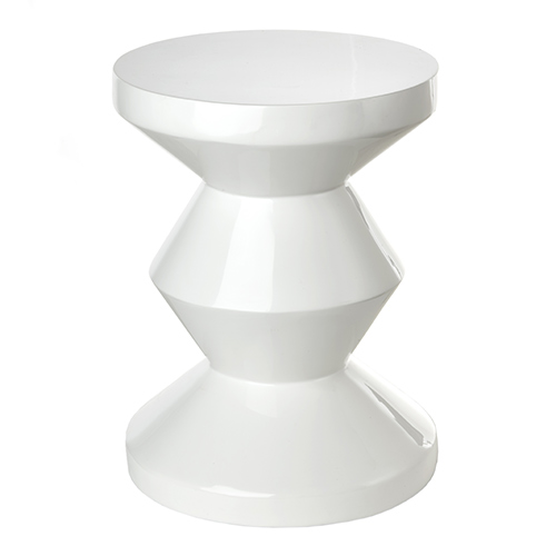 Tabouret Zig Zag blanc Sentou