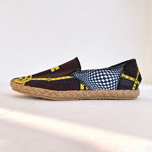 Espadrille en tissu wax vue de profil Sentou Edition