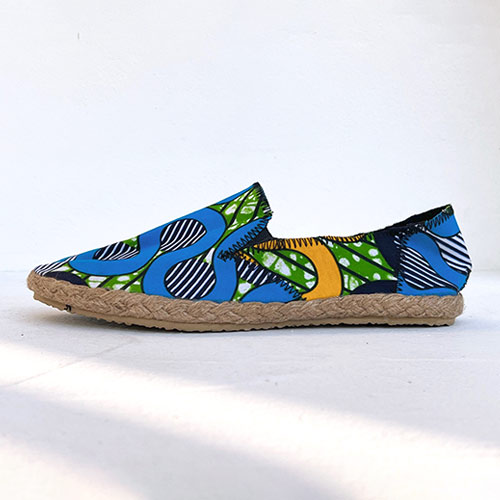 Espadrille en tissu wax vue de profil Sentou Edition