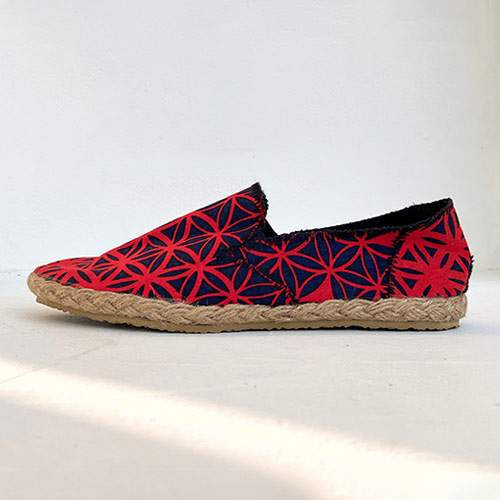 Espadrille en tissu wax vue de profil Sentou Edition